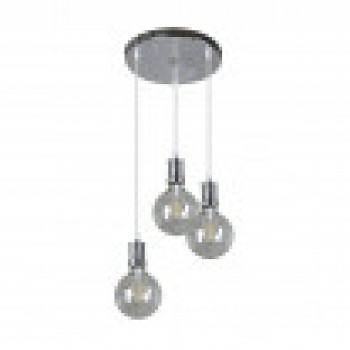 Distribuidor - Lâmpadas Diversas | Lâmpadas Modernas | LAMPARA PRISCO 3XE27 CROMO/TRANSPARENTE BOMBILLAS INCLUIDAS 24W 2700K 2550LM REGX36X36 CM  Ref: 167183020